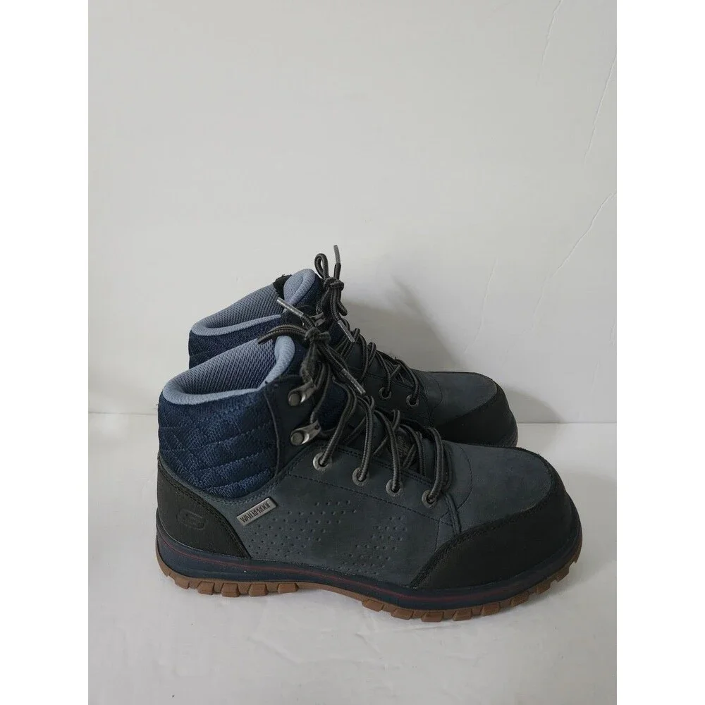 SKECHERS WORK WOMENS BOOT US 6.5 MCCOLL NAVY BLUE BLACK 108004 EH COMP TOE
